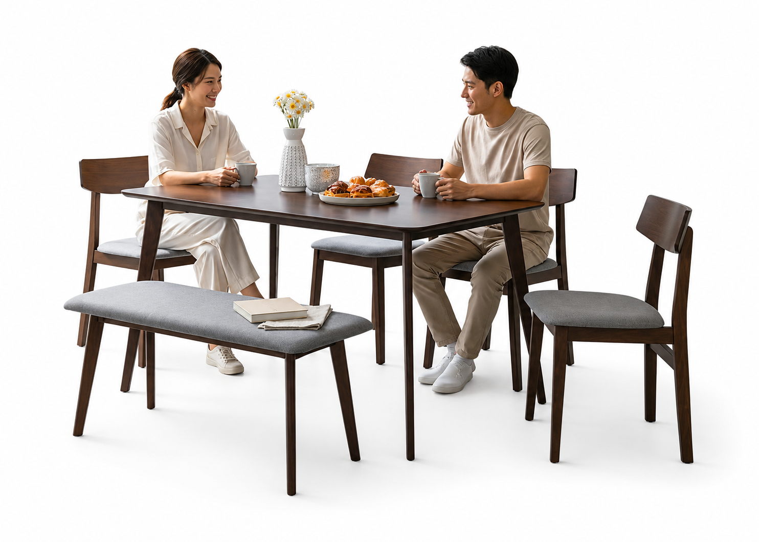 Dining Set (Set 1+4+1) 11680-DTL + 11680-DC + 11680-BE