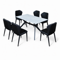 Dining Set (Set 1+6) 11833-DTL(WT)1400 + 11593DC/BK