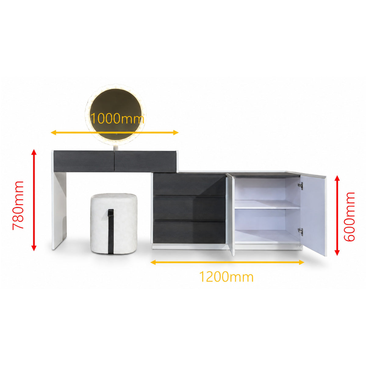 Dressing Table & Stool 62085-DGWN