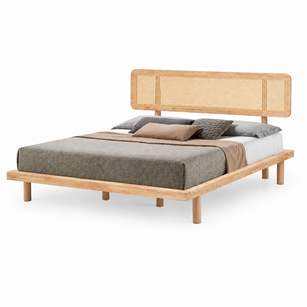 Ancient Wooden Bedframe Only - Natural (Queen Size)