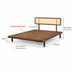 Ancient Wooden Bedframe Only - Walnut (King Size)