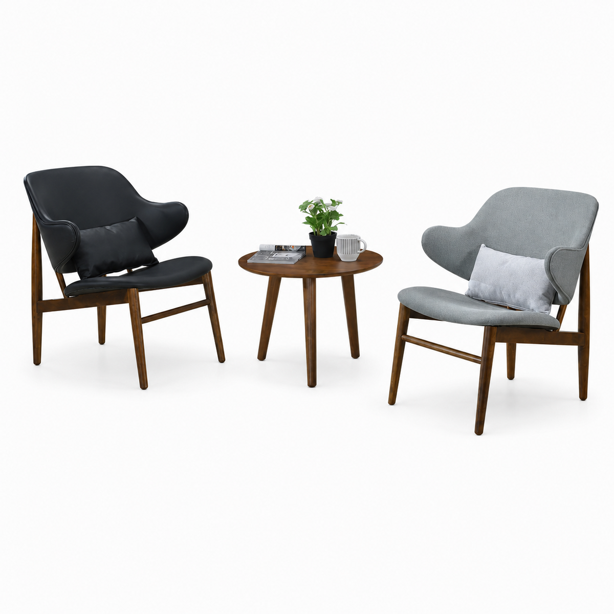 Bolivia Set (2 Lounge Chair + 1 Table) Walnut