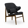 Bolivia PU Lounge Chair - Walnut Frame, Black PU
