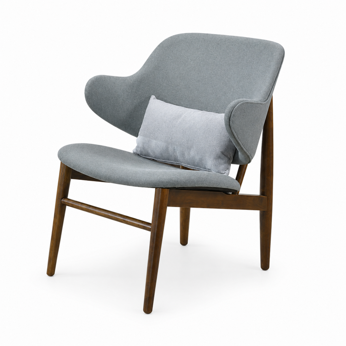 Bolivia Fabric Lounge Chair - Walnut Frame, Ink Fabric