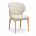 Bull Dining Chair - Natural Frame, Beige Fabric