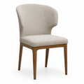 Bull Dining Chair - Walnut Frame, Brown Fabric