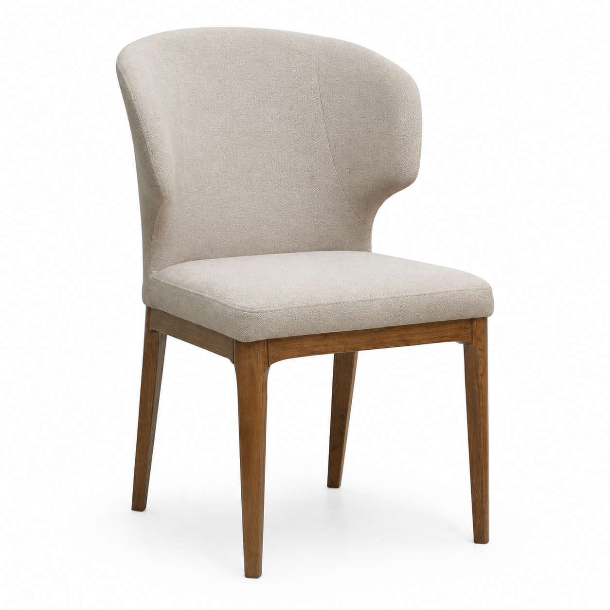 Bull Dining Chair - Walnut Frame, Brown Fabric