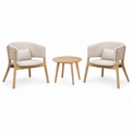 Espresso Set (2 Lounge Chair + 1 Table) Natural Oak