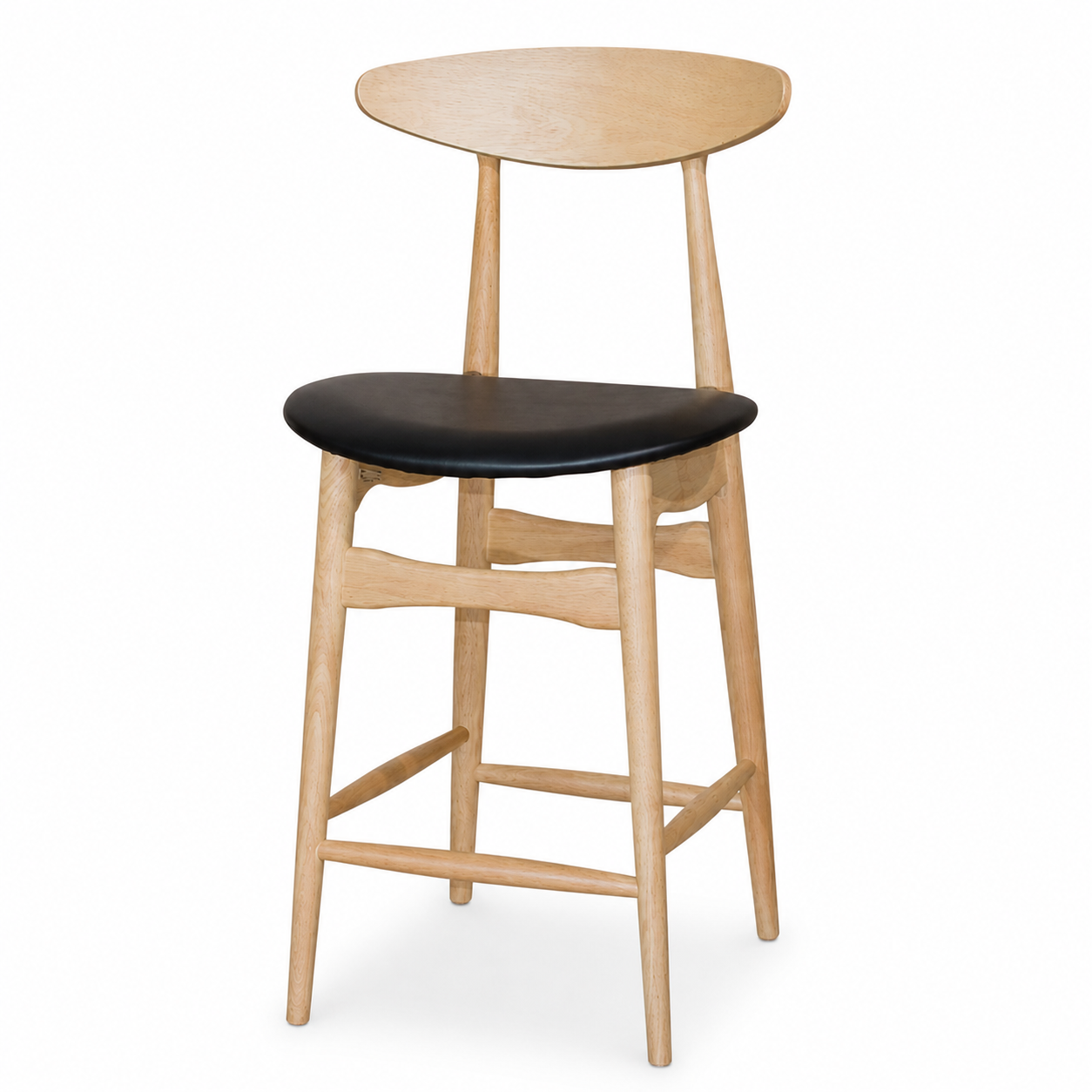 Flora Barstool - Natural Frame, Black PU (SH737)