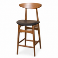 Flora Barstool - Walnut Frame, Black PU (SH737)