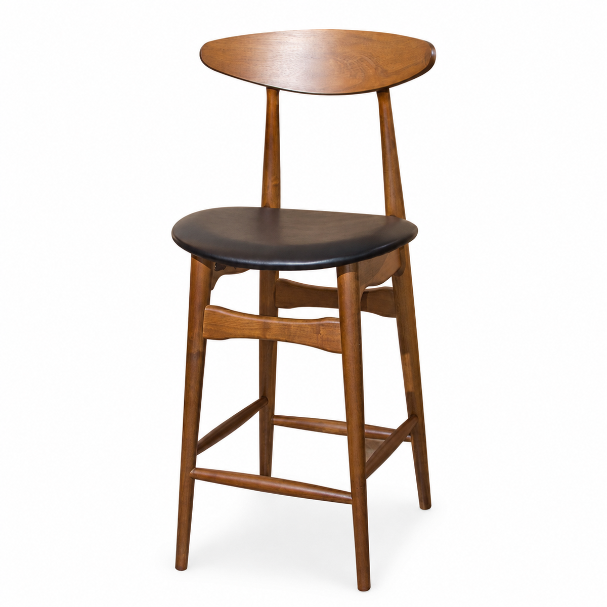 Flora Barstool - Walnut Frame, Black PU (SH737)