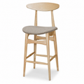 Flora Barstool - Natural Frame, Grey Fabric (SH610)
