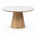 Fuji Round Dining Table - Natural Base, Sintered Stone Top (1350DIA)