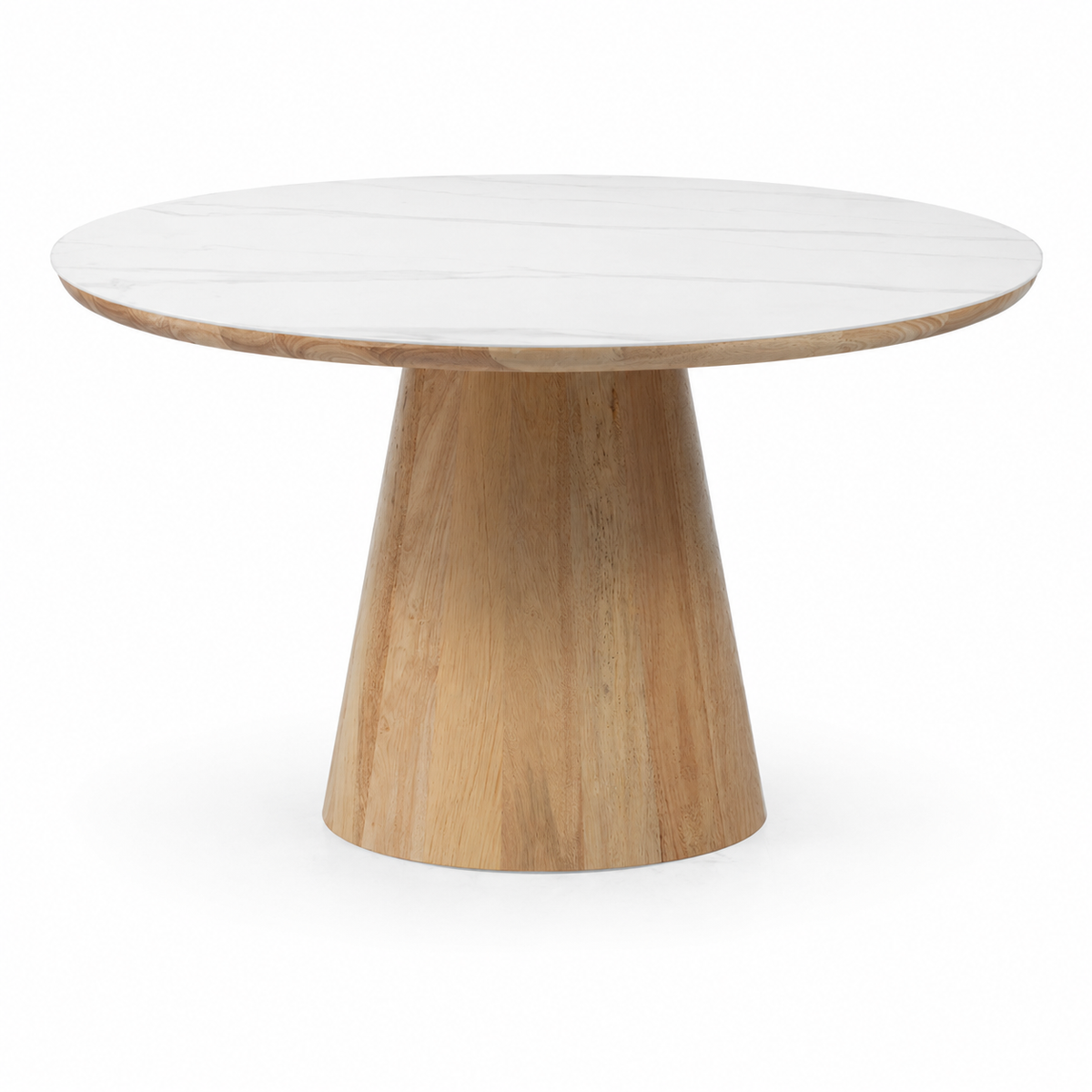 Fuji Round Dining Table - Natural Base, Sintered Stone Top (1200DIA)