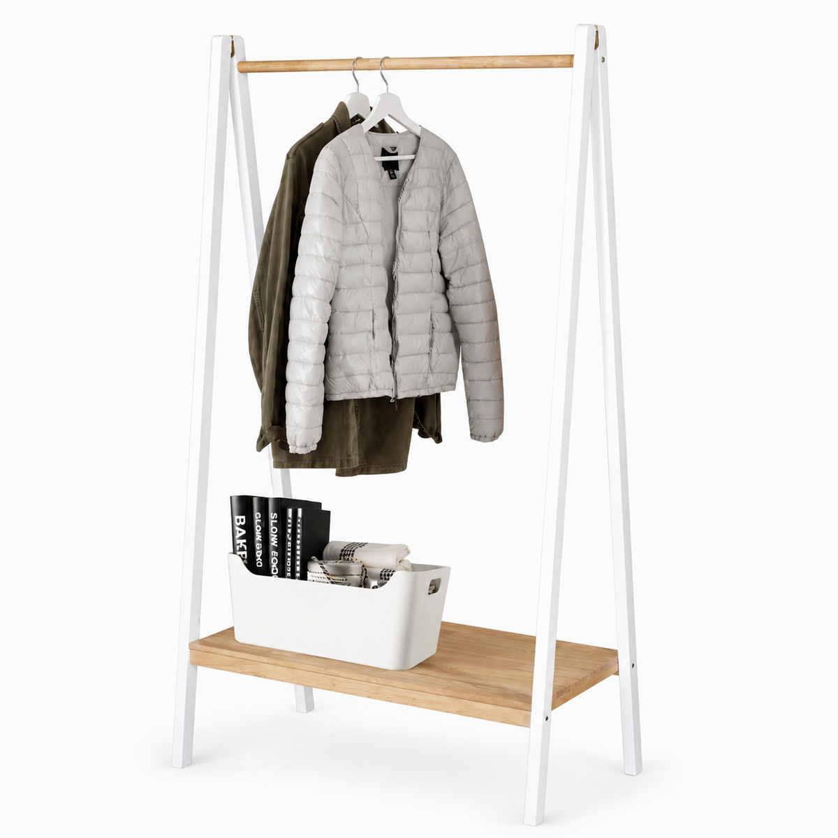 Harto Cloth Hanger - White + Natural