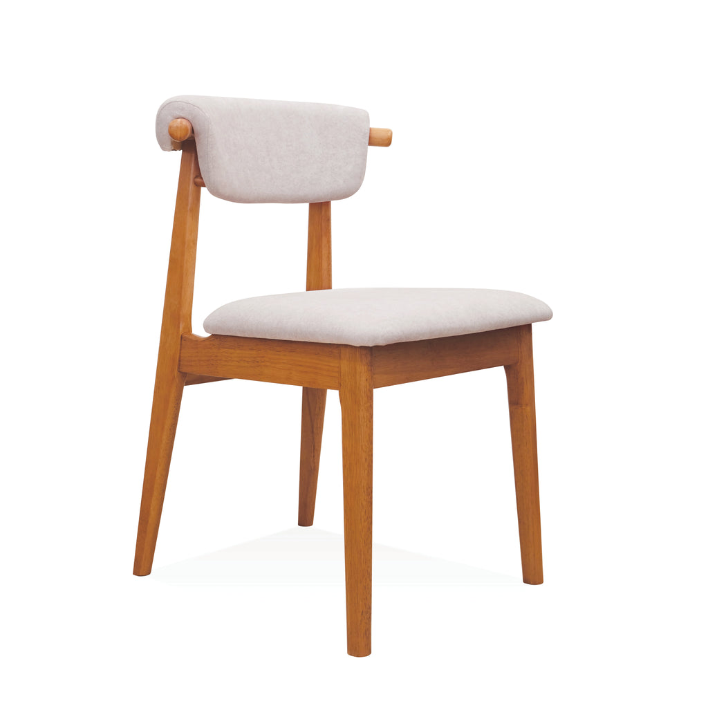 Ivory Dining Chair - Light Walnut