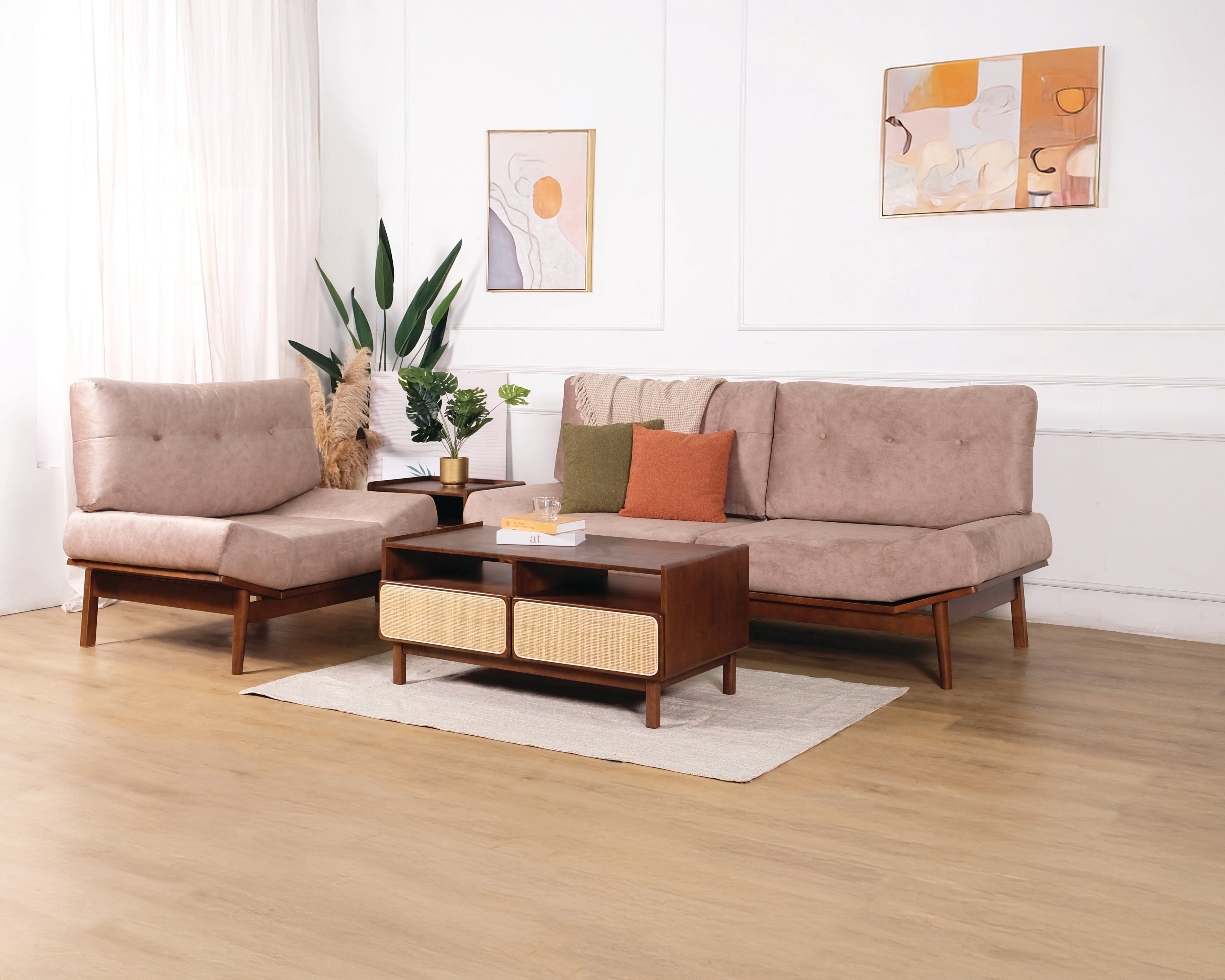 Kino 1 Seater Sofa - Medium Brown