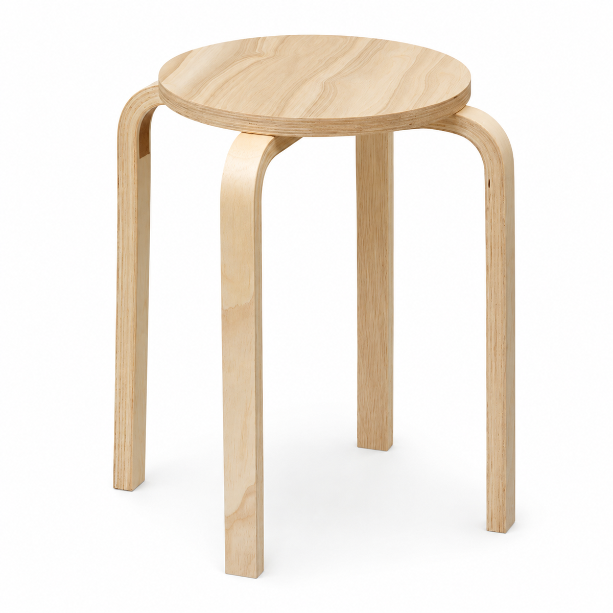 Kyoto II Bend Wood Stool - Natural
