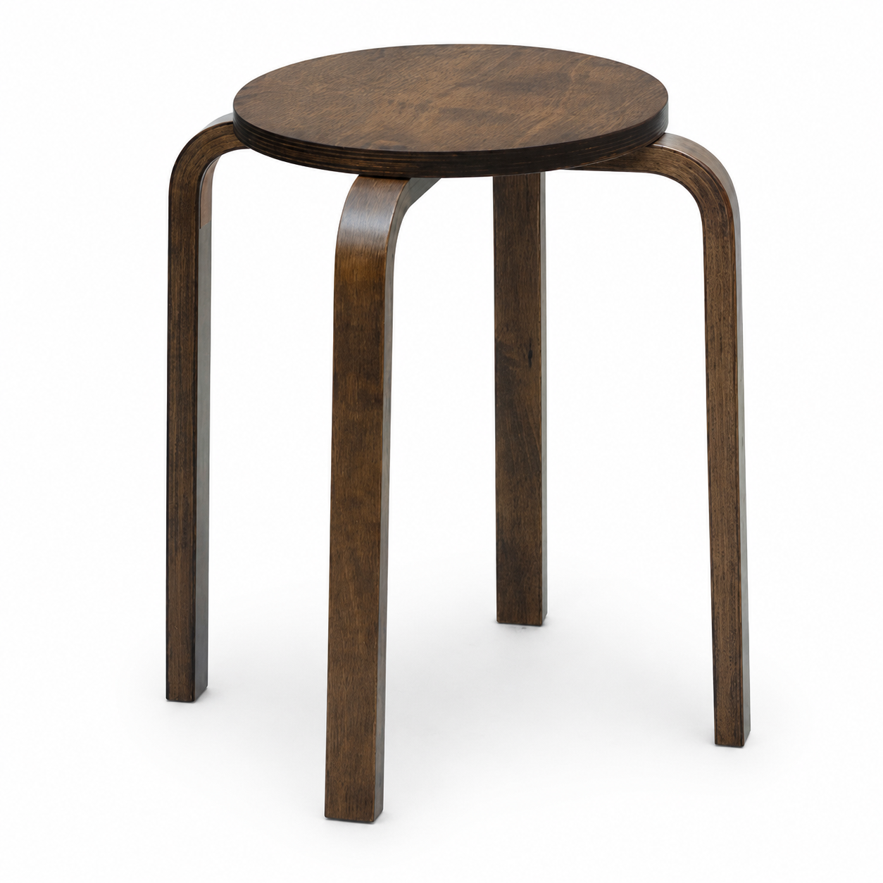 Kyoto II Bend Wood Stool - Walnut