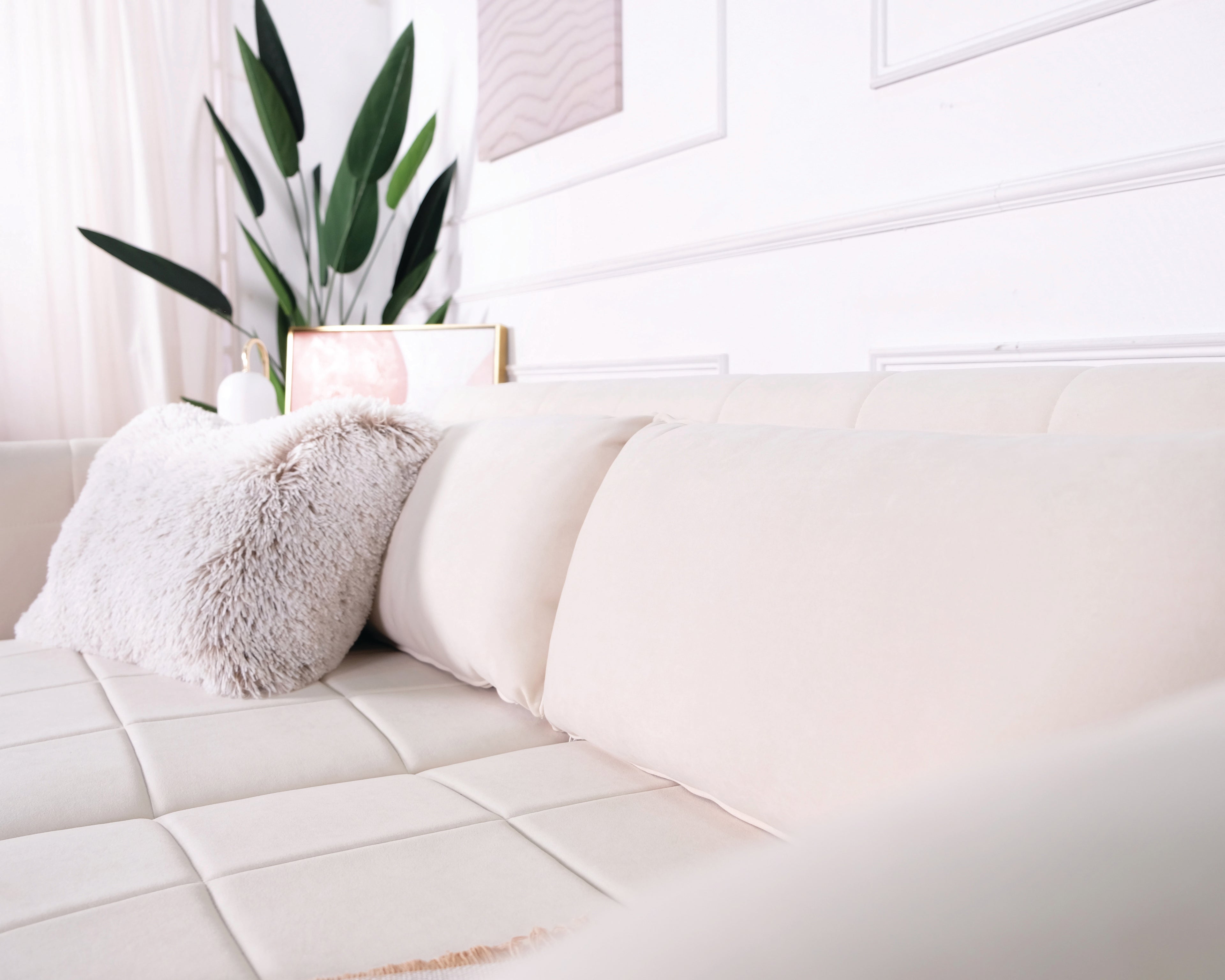 Mika 3 Seater Sofa - Soft Cream White