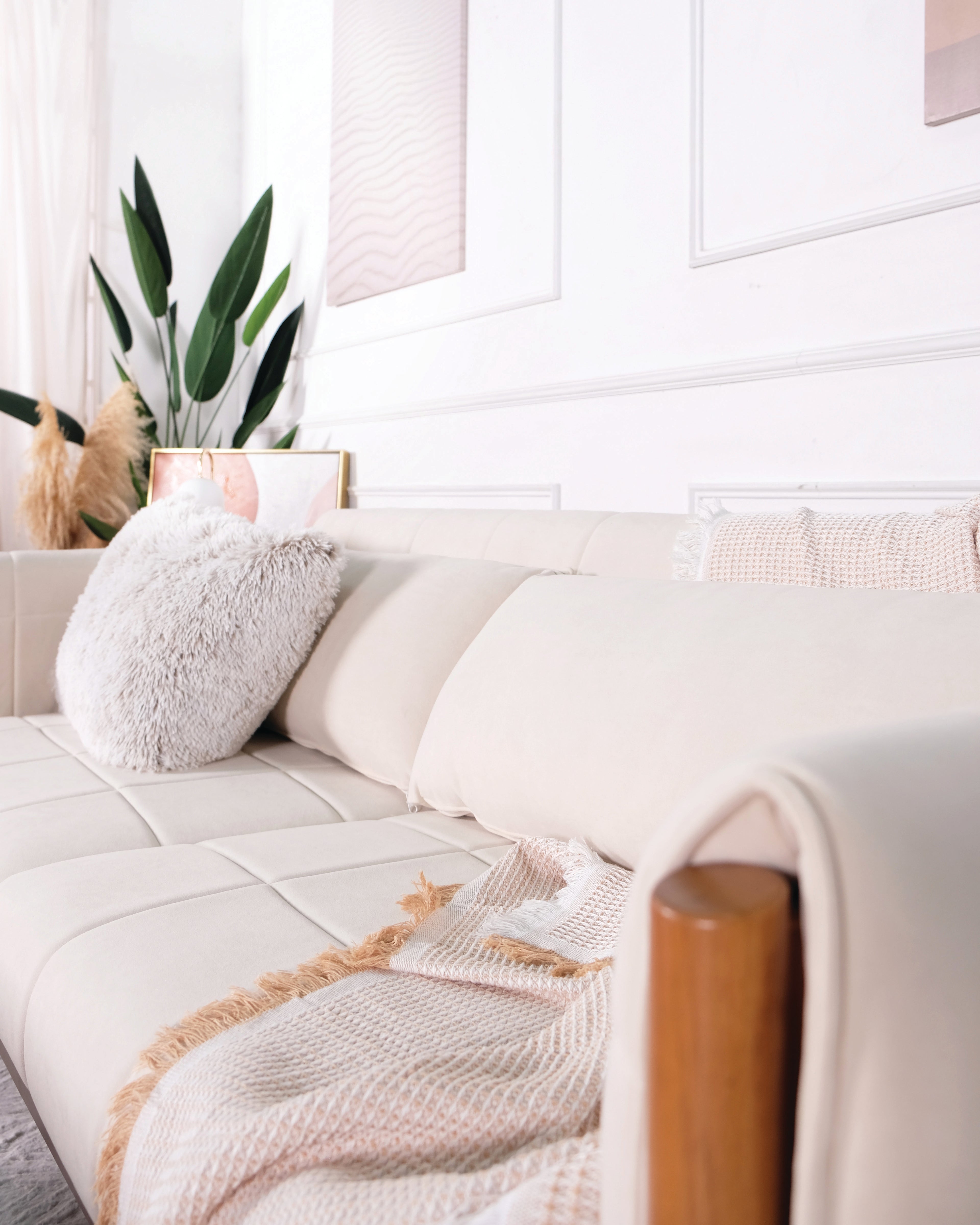 Mika 3 Seater Sofa - Light Walnut
