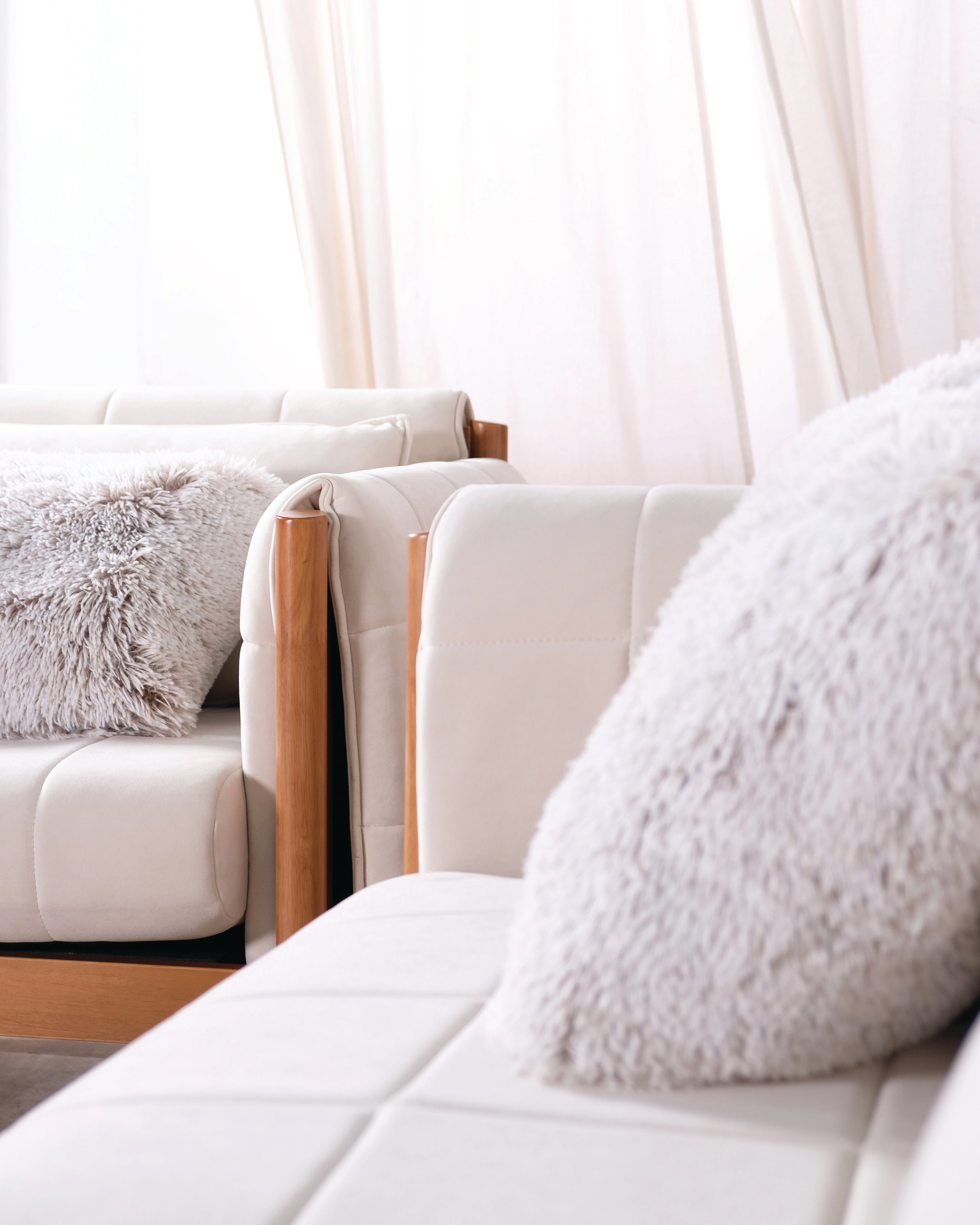 Mika 3 Seater Sofa - Light Walnut