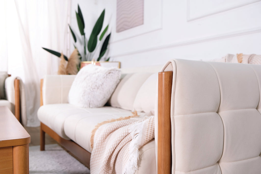 Mika 3 Seater Sofa - Light Walnut