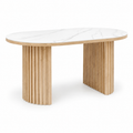 Muji-D Dining Table - Natural Base, Sintered Stone Top (L1800)
