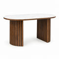Muji-D Dining Table - Walnut Base, Sintered Stone Top (L1800)