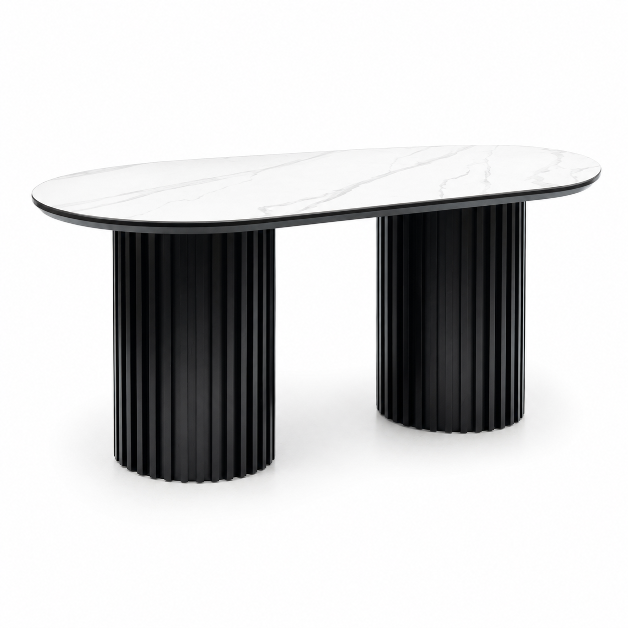Muji Dining Table - Black Base, Sintered Stone Top (L1800)