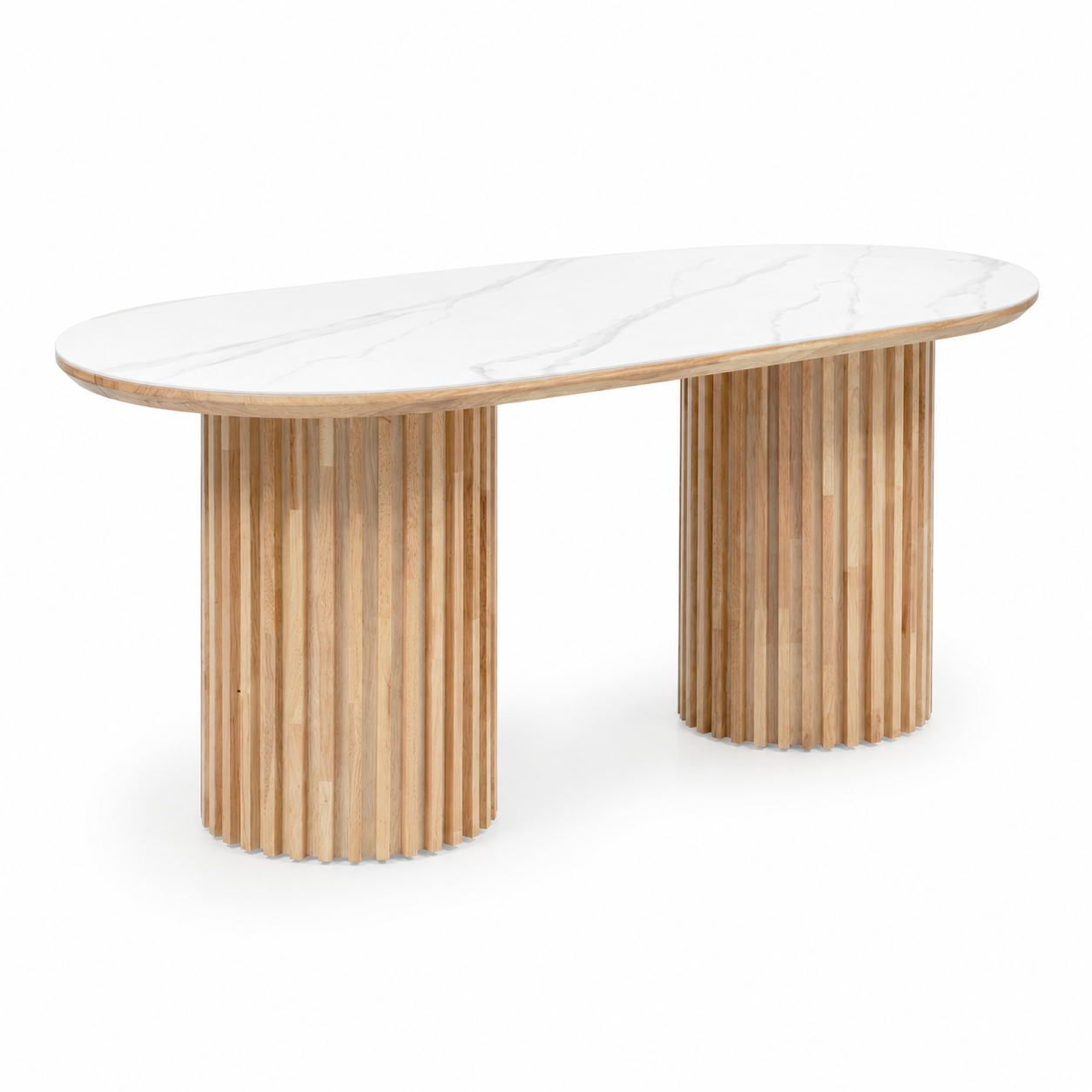 Muji Dining Table - Natural Base, Sintered Stone Top (L1800)
