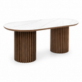 Muji Dining Table - Walnut Base, Sintered Stone Top (L1800)