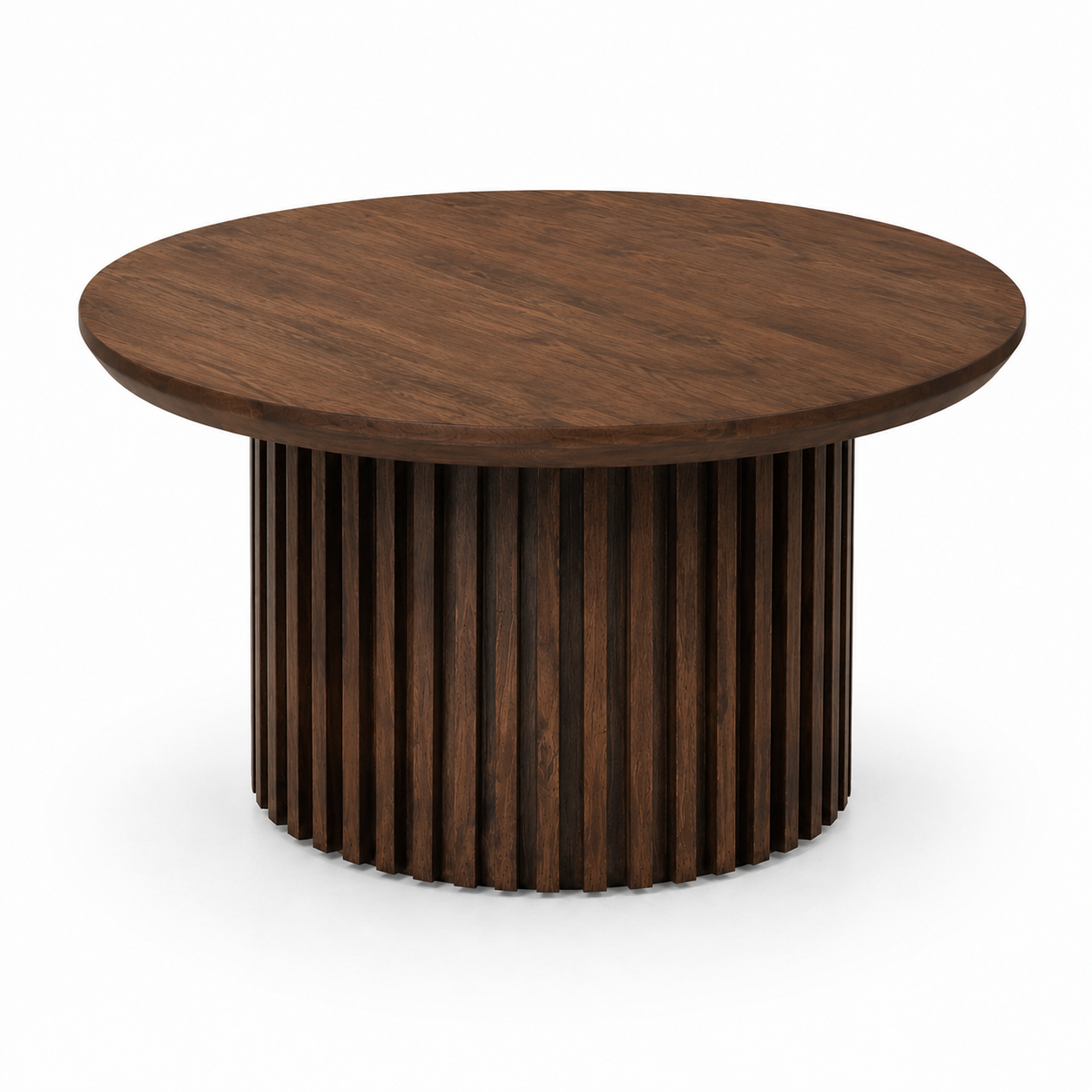 Muji Round Coffee Table - Walnut