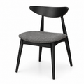 Nice Day II Dining Chair - Black Frame, Grey Fabric