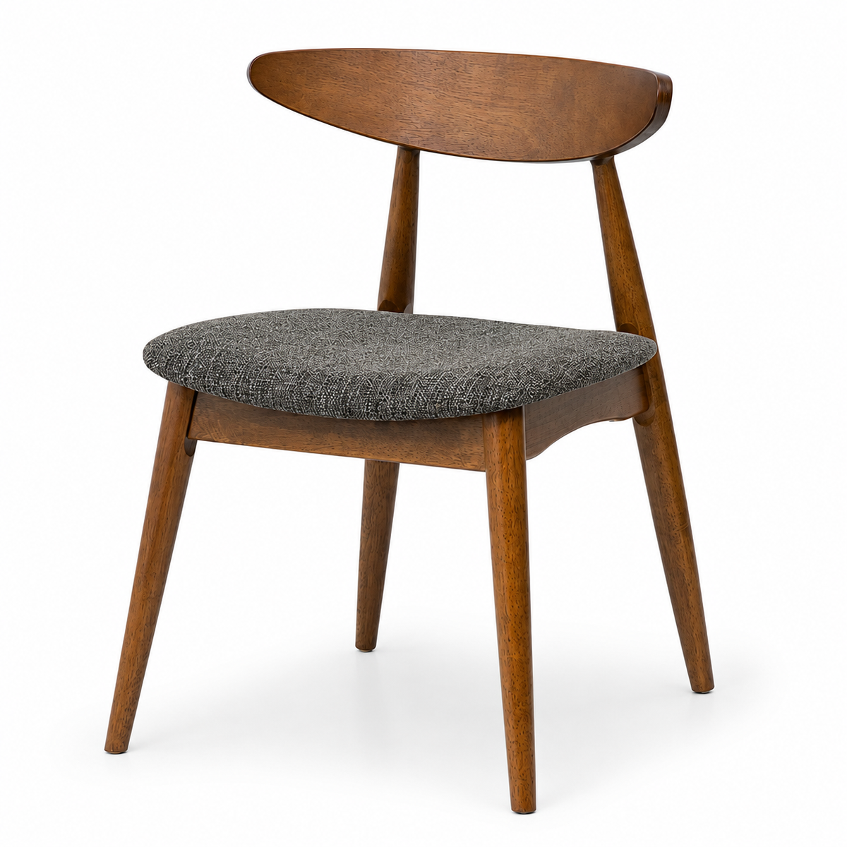 Nice Day II Dining Chair - Walnut Frame, Grey Fabric