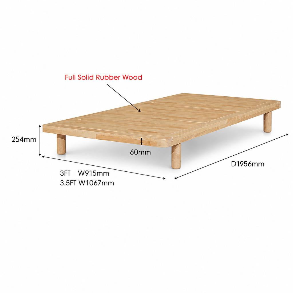Ninja Wooden Divan - Natural (Super Single Size)