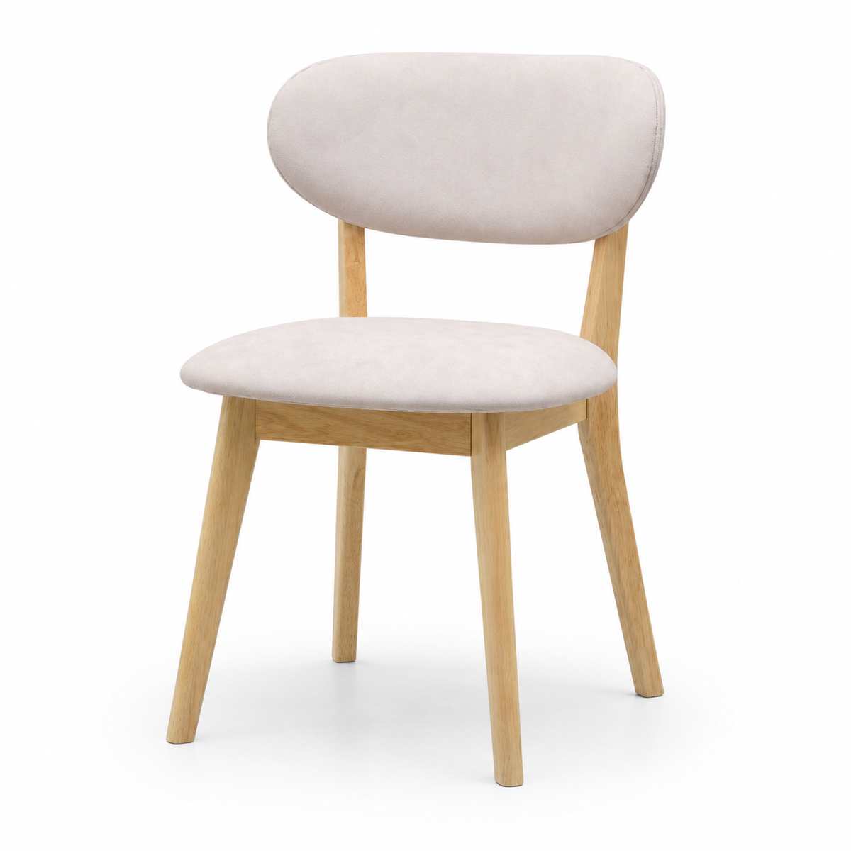 Puno Dining Chair - Natural Frame, Beige Fabric