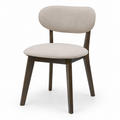 Puno Dining Chair - Walnut Frame, Brown Fabric