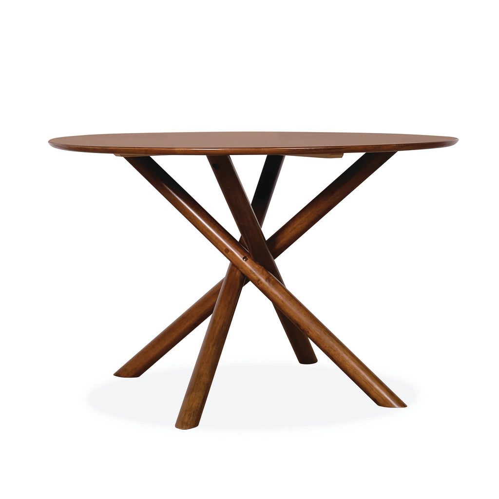 Ruby Dining Table (1200DIA) - Medium Brown