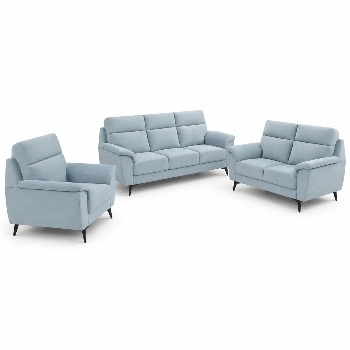 Sofa Set SF1025 1+2+3 Blue (Pets Friendly Fabric)