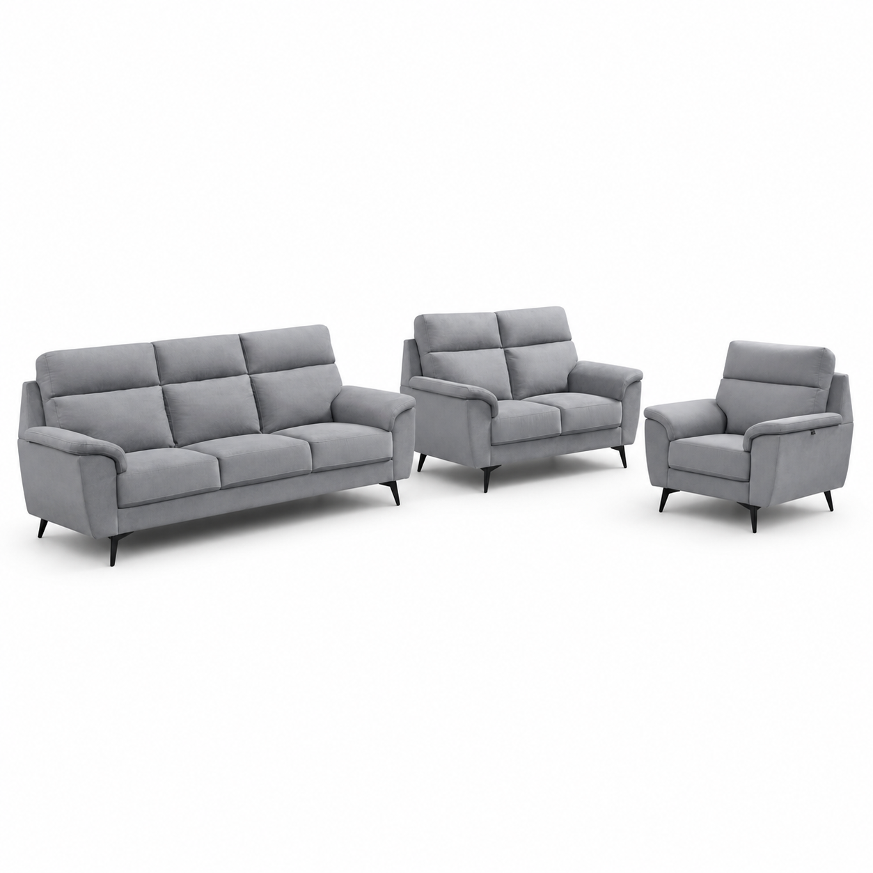 Sofa Set SF1025 1+2+3 Grey (Pets Friendly Fabric)