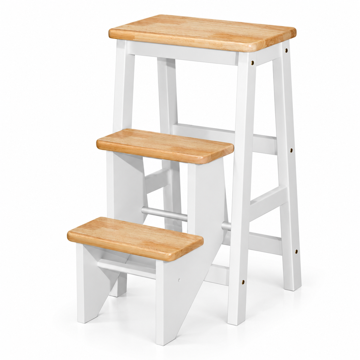 Step Chair - White + Natural (SH740)
