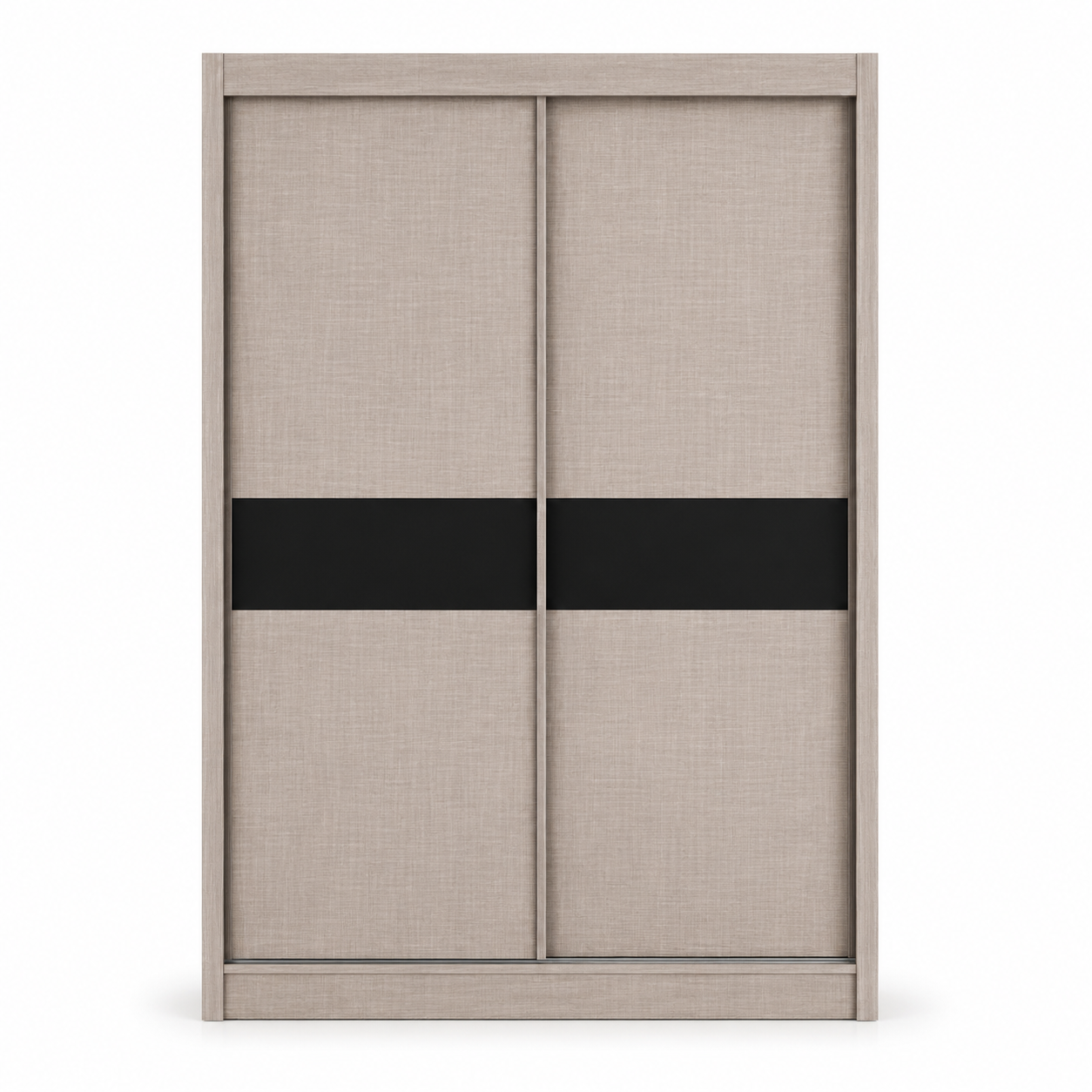 Wardrobe WY5722 Grey Linen + Black Glass Strip (5x7)
