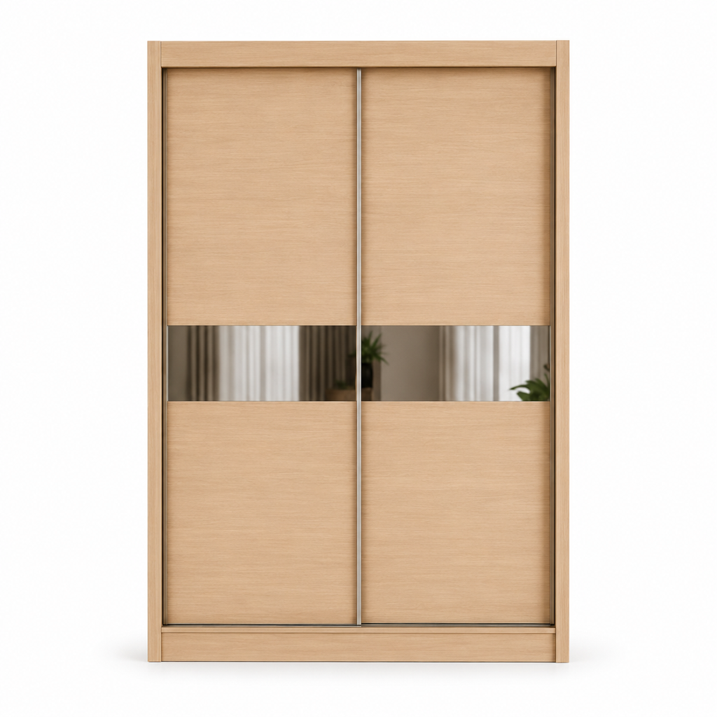 Wardrobe WY5722 Light Oak + Mirror Strip (5x7)