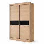 Wardrobe WY5722 Light Oak + Black Glass Strip (5x7)