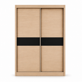 Wardrobe WY5722 Light Oak + Black Glass Strip (5x7)