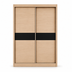 Wardrobe WY5722 Light Oak + Black Glass Strip (5x7)