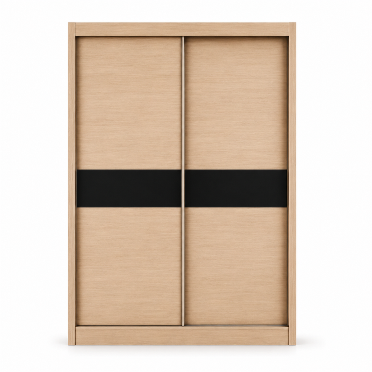 Wardrobe WY5722 Light Oak + Black Glass Strip (5x7)